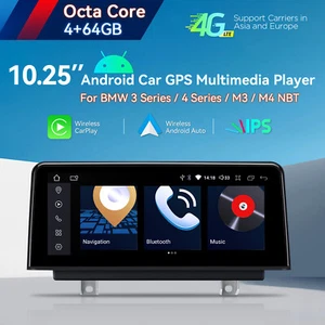 10.25" Android 14 Car GPS Stereo Radio For BMW 3/4er F30/F31/F32/F33/F34/F36 NBT - Picture 1 of 16