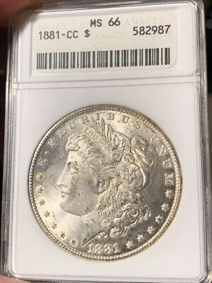 1881-CC Morgan Silver Dollar ~ OLD “SOAPBOX” ANACS MS66 ~ NICE!!!! - Image 1 of 4