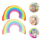  2 Pcs Polyester Cat U-shaped Pillow Interactive Kitten Toys Rainbow