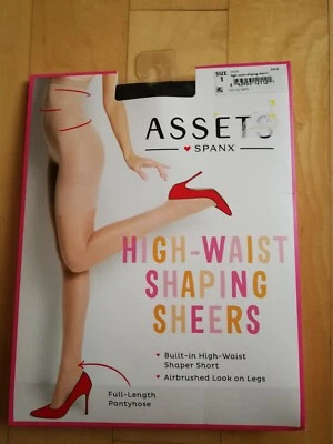 Assets Spanx Panty hose black high waist shaping sheers sz 1 - Image 1 of 2
