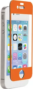 Znitro Glass Tempered Glass Screen Protector for Apple iPhone 4/4s, Orange Bezel - Picture 1 of 6