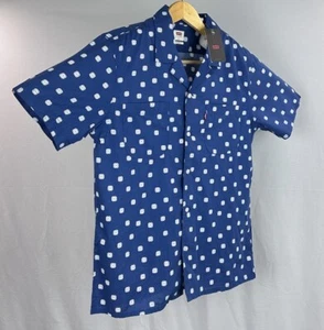 Levi's Shirt Men's Small Blue Casual Button-Up Short Sleeve Relaxed Fit Leisure - Picture 1 of 12