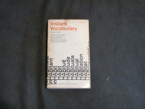 Instant Vocabulary by Ida Ehrlich 1968 Paperback book
