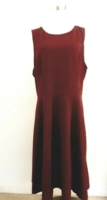 Vestido Soprano Sin Mangas Cuello Redondo Ajuste Acampanado Metálico Borgoña L  Foto 1 de 4