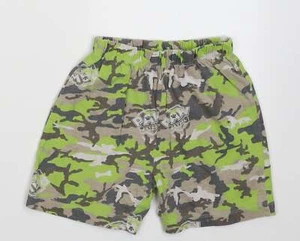 Nickelodeon Boys Green Camouflage Cotton Blend Sleep Shorts Size 3-4 Years - Picture 1 of 12