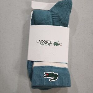 NEW Lacoste Men's Breathable Jersey Tennis Socks Blue Color US Size 6-9