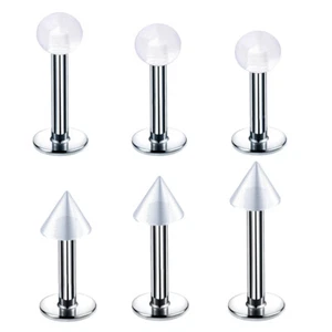 10-30er 1,2mm Chirurgenstahl Labret Monroe Lippe Acryl Kugel Ohr Piercing 6-12mm - Bild 1 von 9