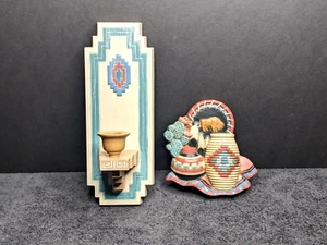 Aplique candelabro de pared estilo suroeste vintage y placa de pared - Imagen 1 de 6