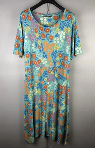 Gudrun Sjoden Organic Cotton Modal Multicolor Floral Maxi Dress Size L - Picture 1 of 16