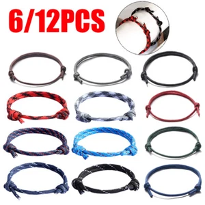 6/12 PZ Bracciale Nautico Intrecciato Corda Regolabile Uomo Donna Universale - Foto 1 di 15