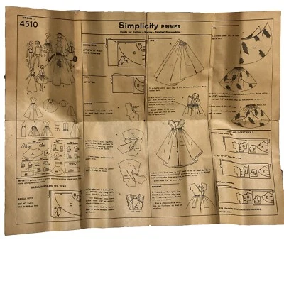 VTG Antique WEDDING Dress Pattern Instructions ONLY Simplicity PRIMER 4510 AS IS - Image 1 of 4