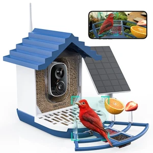BuTrut 2K Smart Bird Feeder with Camera Solar Powered,Instant Bird Identify Gift - Picture 1 of 11