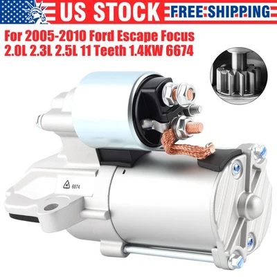 NEW Starter For Ford Escape 2005-2008 Focus 2003-2007 2.3L Escape 2009-2010 2.5L - Image 1 of 4