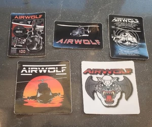 VINTAGE AIRWOLF AUFKLEBER (5) VERSCHIEDENE PACKUNGEN FÜNF JAHRE GARANTIE  - Bild 1 von 24