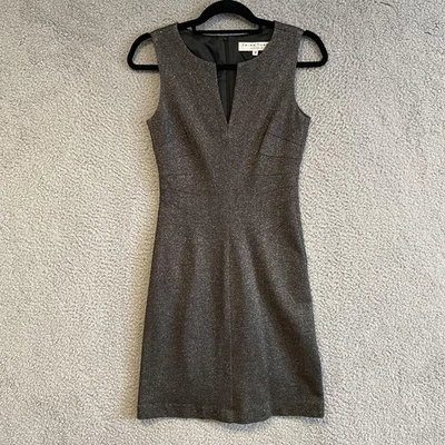 Vestido feminino Trina Turk 0 bainha sem mangas ajustado forrado mistura de lã metálico - Imagem 1 de 4