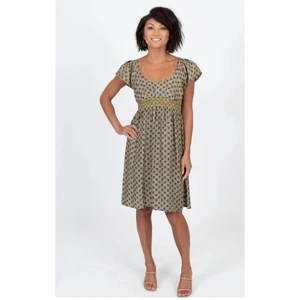 Corey Lynn Calter Dress Womens Size 4 Brown Floral Print Silk Summer Midi - Picture 1 of 7