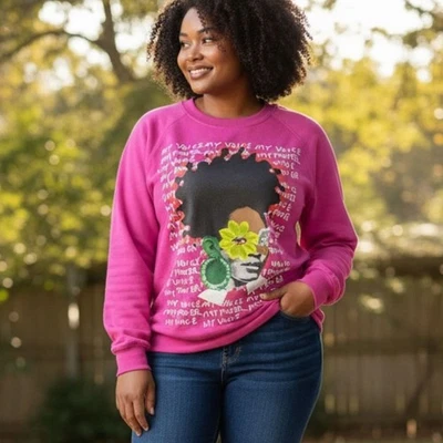Sudadera Black History Month "My Voice My Power" Orgullo y Cultura Mujer Talla M Foto 1 de 4