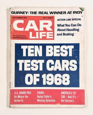 1968 Sep CAR LIFE Off-road racing FULLER'S DYMAXION CAR Indy 500 NEW CAR LINEUP - Image 1 of 4