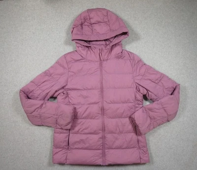 Женская куртка-пуховик Uniqlo маленькая розовая ультралегкая с капюшоном компактная на открытом воздухе - Изображение 1 из 4