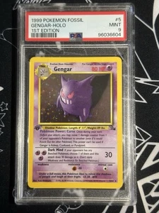 Gengar Holo 1st Edition 5/62 Pokémon 1999 Fossil WOTC Vintage Card PSA 9 Mint - Picture 1 of 2
