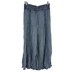 Devi Damen Einheitsgröße Haremshose weites Bein Boho Bohemian Blau Cropped Stretch - Bild 1 von 9