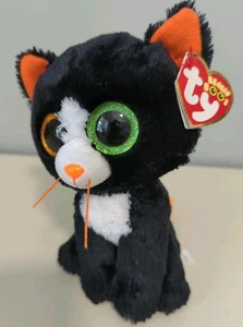 NWT 2015 Ty Beanie Boos Frights The Cat 7" Halloween Green & Orange Eye - Picture 1 of 9