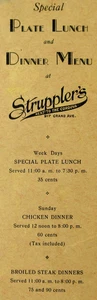 Vintage Restaurant Menu Strupplers Cordova Theater Soda Fountain Pullman WA 1938 - Picture 1 of 5