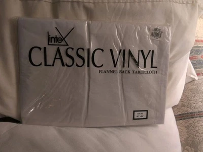 Intel Classic Vinyl Flannel Back Tablecloth 69x 84 Oval - Image 1 of 2
