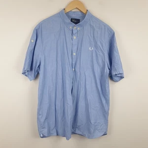 Fred Perry Hemd Herren 2XL XXL Blau Slim Fit Kurzarm Button Down Freizeit Mod - Bild 1 von 11
