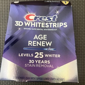 Crest 3DWhitestrips Age Renew Teeth Whitening Kit 21 Treatments, 25 Levels 2027+ - Picture 1 of 3
