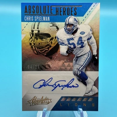 Chris Spielman 2017 Panini Absolute Heroes Auto Lions Gold 4/25 - Image 1 of 2