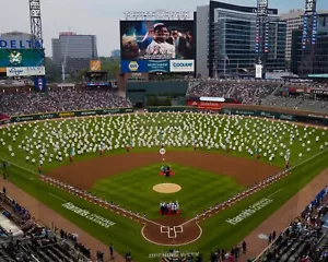 Foto baseball Hank Aaron 715 Home Runs Stadium Atlanta Braves 8x10 MLB - Foto 1 di 1