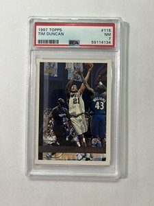 1997 Topps Tim Duncan PSA 7 RC #115 Base San Antonio Spurs HOF Rookie