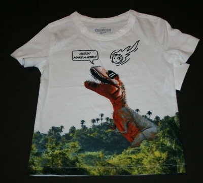 Новый OshKosh мальчиков 2T верхний T-Rex динозавр метеор съемки быстро!  Футболка Make a Wish - Изображение 1 из 2