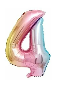 XXL Folienballon Helium Regenbogen Zahl 4 80cm NEU+OVP Rainbow Luftballon - Bild 1 von 1