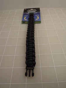 New Paracord Survival BLACK Bracelet 7" Small Wrist Fitting 7 Strands 430 Lbs - Picture 1 of 3