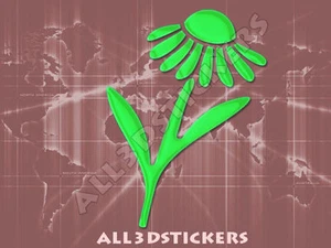 Autocollant Résine 3D Relief Pâquerette - Couleur Vert Clair 110x80 mm. - Picture 1 of 1