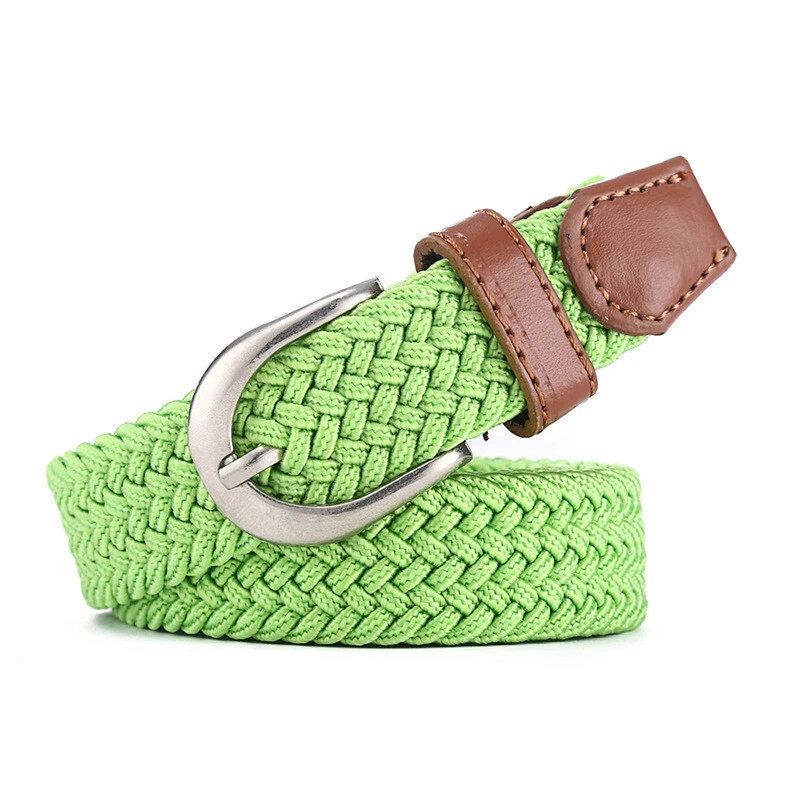 Mujeres Ajustado Crochet Tejido Rayas Cinturones Elásticos Cintura Lona Cinturón Elástico Foto 1 de 1