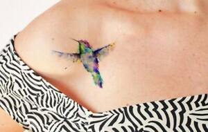 Temporary tattoo - Watercolor Hummingbird