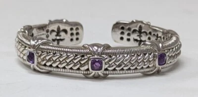 Brazalete con bisagras de amatista de plata de ley Judith Ripka Foto 1 de 4