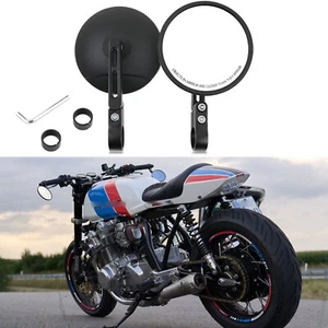 Motorcycle 7/8'' Bar End Rearview Mirrors For Honda CB650R CB700 CB900C CB1000R - Foto 1 di 18
