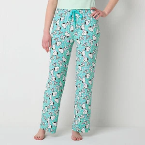 Womens Snoopy Pajama Pants Sleep Lounge S M L XL Hearts Love Peanuts Woodstock - Picture 1 of 3
