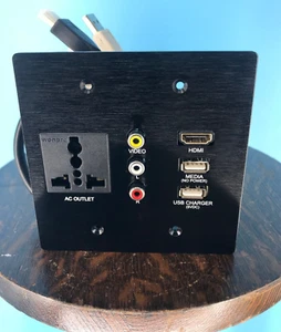Burlington Recording Dual Gang Wall Connectivity Plate HDMI Composite USB - Picture 1 of 12