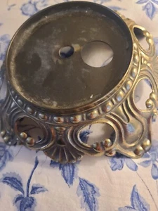 Vintage Accurate Casting Bronze Antiqued Color Electric Lamp Part Base 4” Fitter - Picture 1 of 2