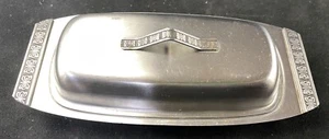 Oneida MEDITERRANEA Covered Butter Dish 18/8 Stainless Silver Japan Hollowware - Picture 1 of 5