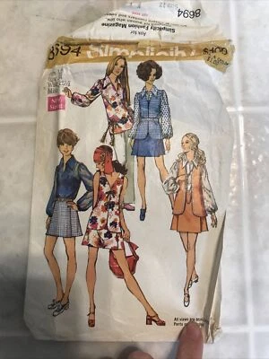 Vintage Simplicity 8694 Pattern Misses MINI PANT-SKIRT Blouse vest Size 12 Uncut - Image 1 of 4