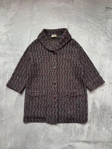 Vintage Missoni Sport Heavy Knit Wool Coat Multicolor Women's Size L - Picture 1 of 18