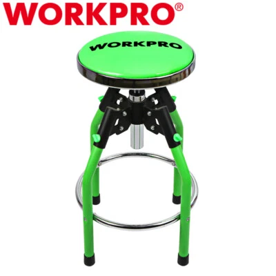 WORKPRO Heavy Duty Adjustable Hydraulic Shop Stool Garage Bar Stool 330Pound Max - Image 1 of 4