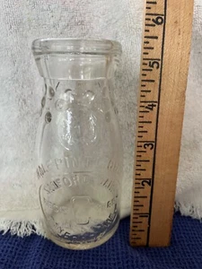 Rare Sanford ME Dairy 5 cent embossed milk bottle half pint - Picture 1 of 3