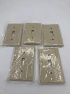 Vintage Leviton Lichtschalter Wandplatte Abdeckung Art Deco gerippt Neu in Verpackung - Bild 1 von 4